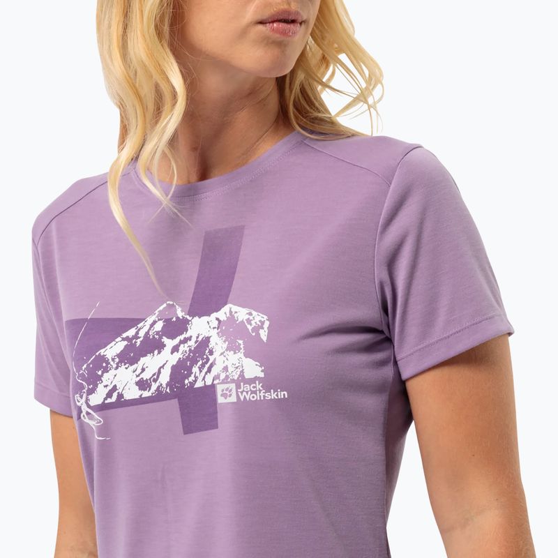 Jack Wolfskin Damen-Trekking-T-Shirt Vonnan S/S Grafik Samt