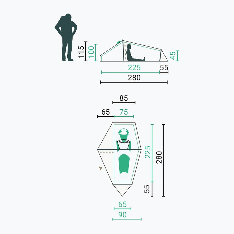 1‑Personen-Trekkingzelt Jack Wolfskin North Timer island moss 2