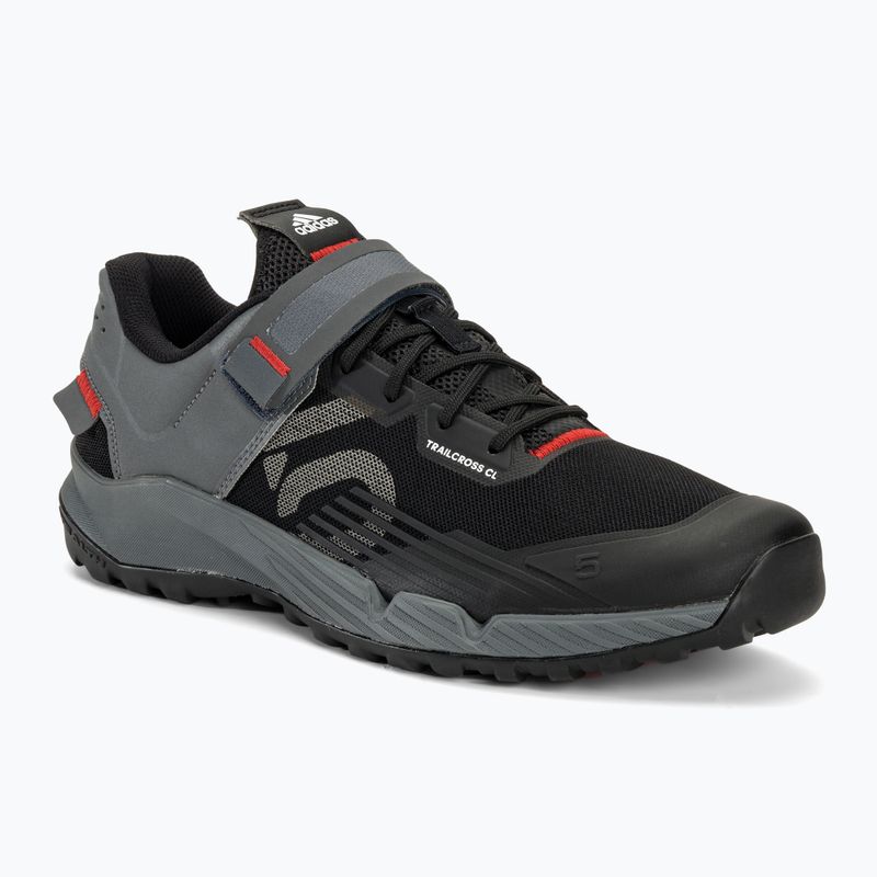 Herren MTB-Radschuhe adidas FIVE TEN Trailcross Clip In core schwarz/grau drei/rot
