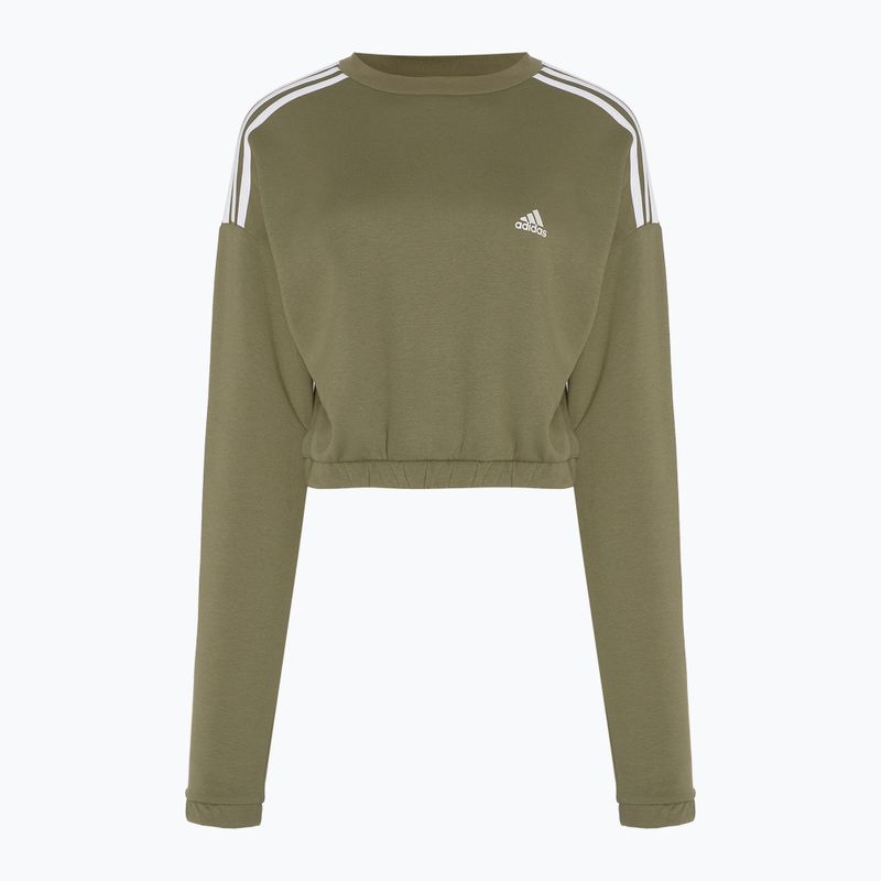 Damen adidas Hyperglam Crop Crew Sweatshirt Fokus oliv