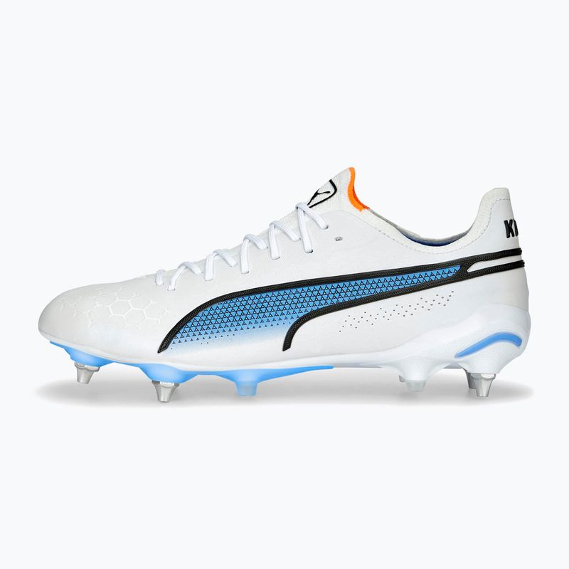 PUMA King Ultimate MXSG Herren Fußballschuhe puma weiß/puma schwarz/blau glimmer/ultra orange 11