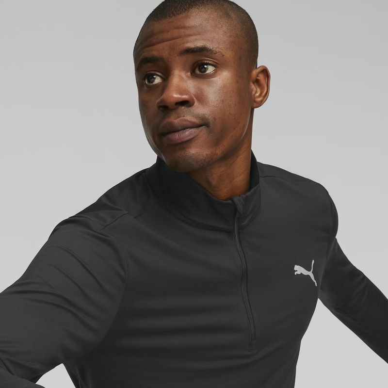 Herren PUMA Run Favorite 1/4 Zip Laufsweatshirt schwarz