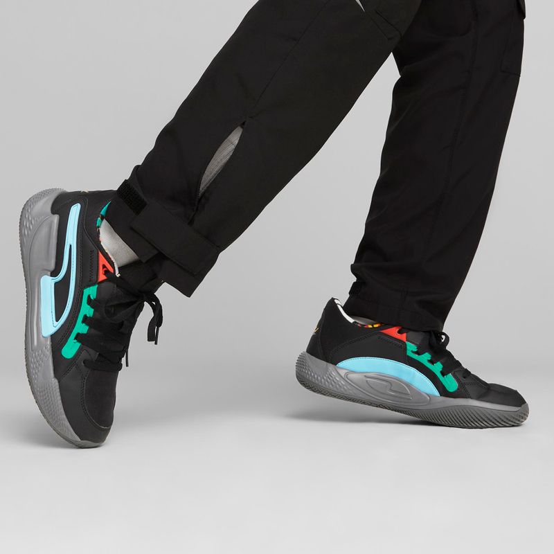 PUMA Court Rider Chaos Block Party Herren Basketball Schuhe schwarz 378265 01 4