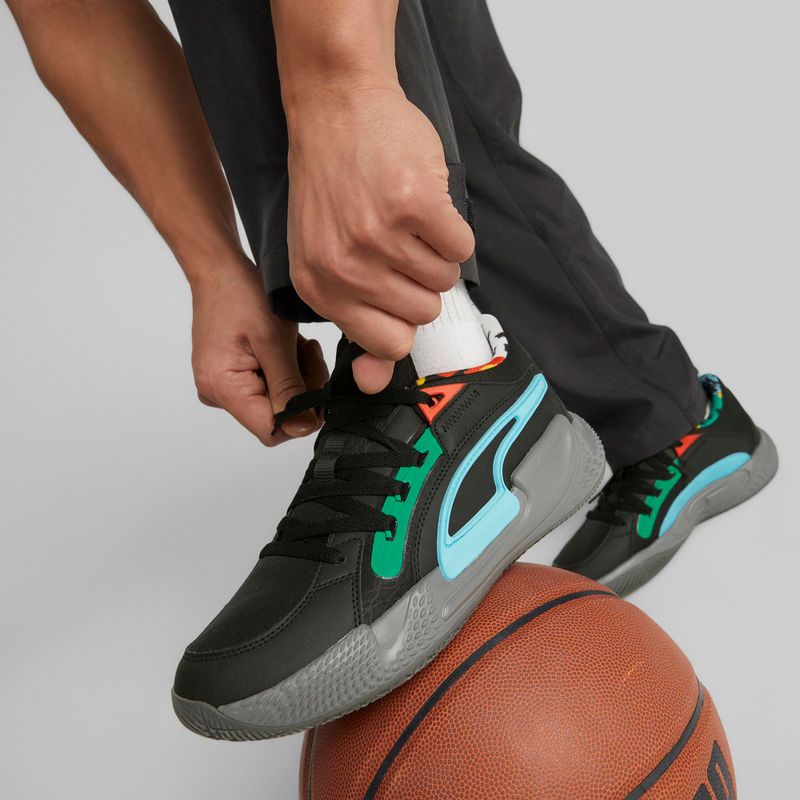 PUMA Court Rider Chaos Block Party Herren Basketball Schuhe schwarz 378265 01 2