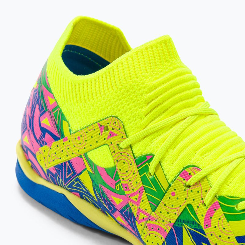 PUMA Future Match Energy IT + Mid Jr Kinder Fußballschuhe Ultra Blau/Gelb Alert/Leuchtend Pink 8