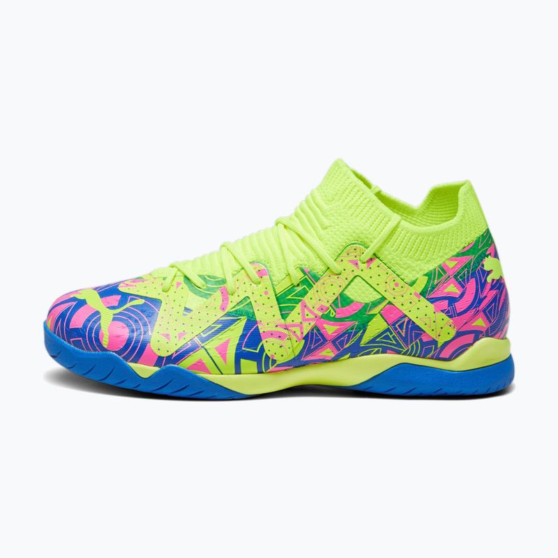 PUMA Future Match Energy IT + Mid Jr Kinder Fußballschuhe Ultra Blau/Gelb Alert/Leuchtend Pink 11