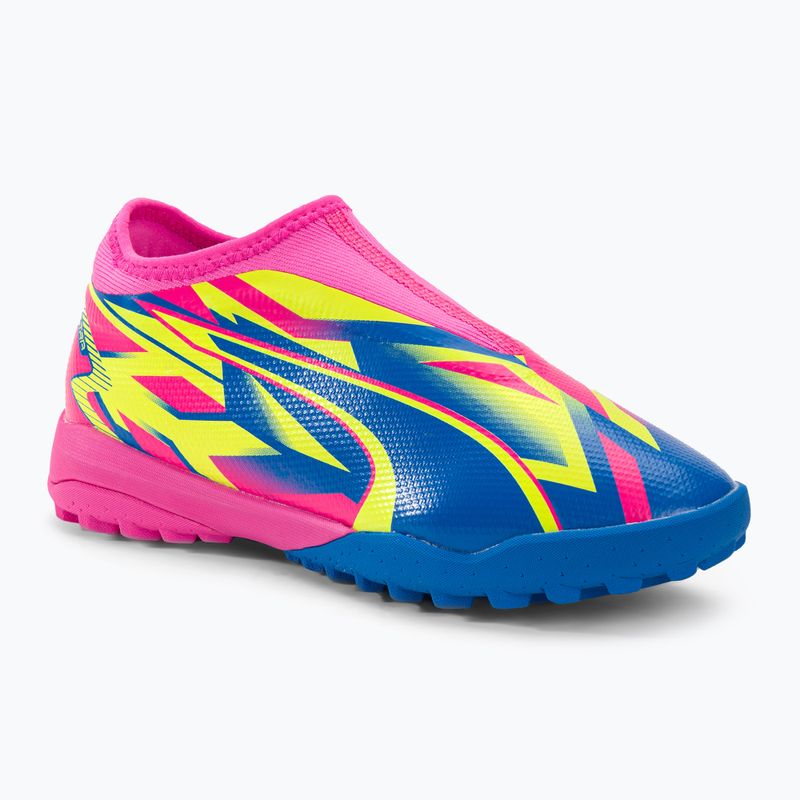 PUMA Match Ll Energy TT + Mid Jr Kinder Fußballschuhe leuchtend pink/ultra blau/gelb alert