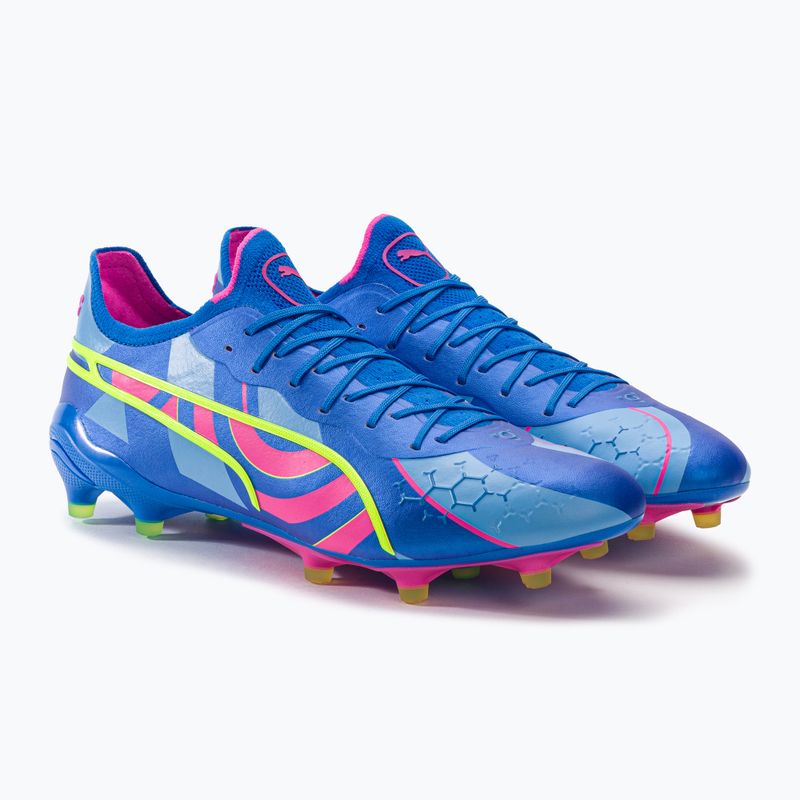 PUMA King Ultimate Energy FG/AG Herren Fußballschuhe Ultrablau/Leuchtend Pink/Leuchtend Blau 4