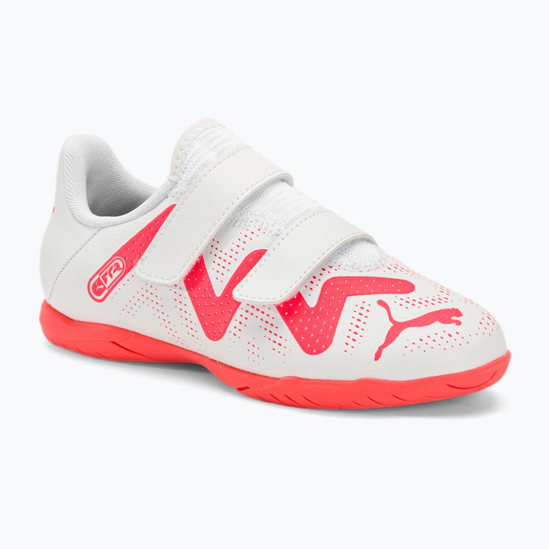 PUMA Future Play IT V Jr Kinder Fußballschuhe puma weiß/feuerorchidee