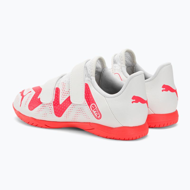 PUMA Future Play IT V Jr Kinder Fußballschuhe puma weiß/feuerorchidee 3