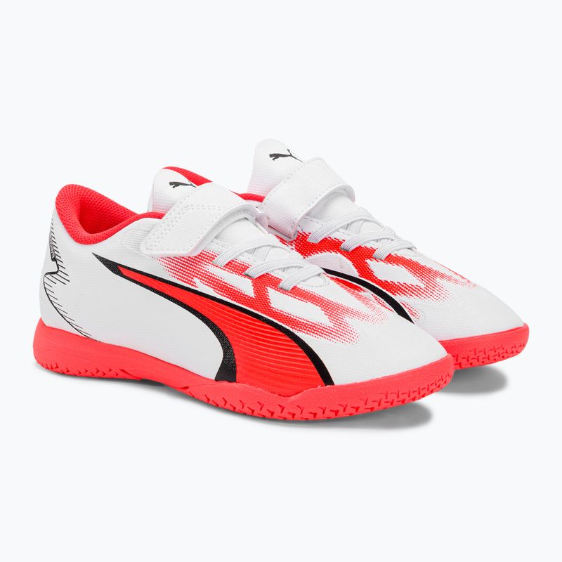 PUMA Ultra Play IT V Jr Kinder Fußballschuhe puma weiß/puma schwarz/fire orchid