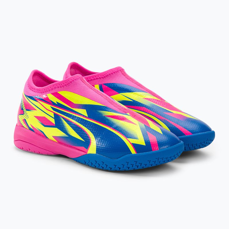 PUMA Ultra Match LL Energy IT+Mid Jr Kinder Fußballschuhe leuchtend pink/ultra blau/gelb alert 4