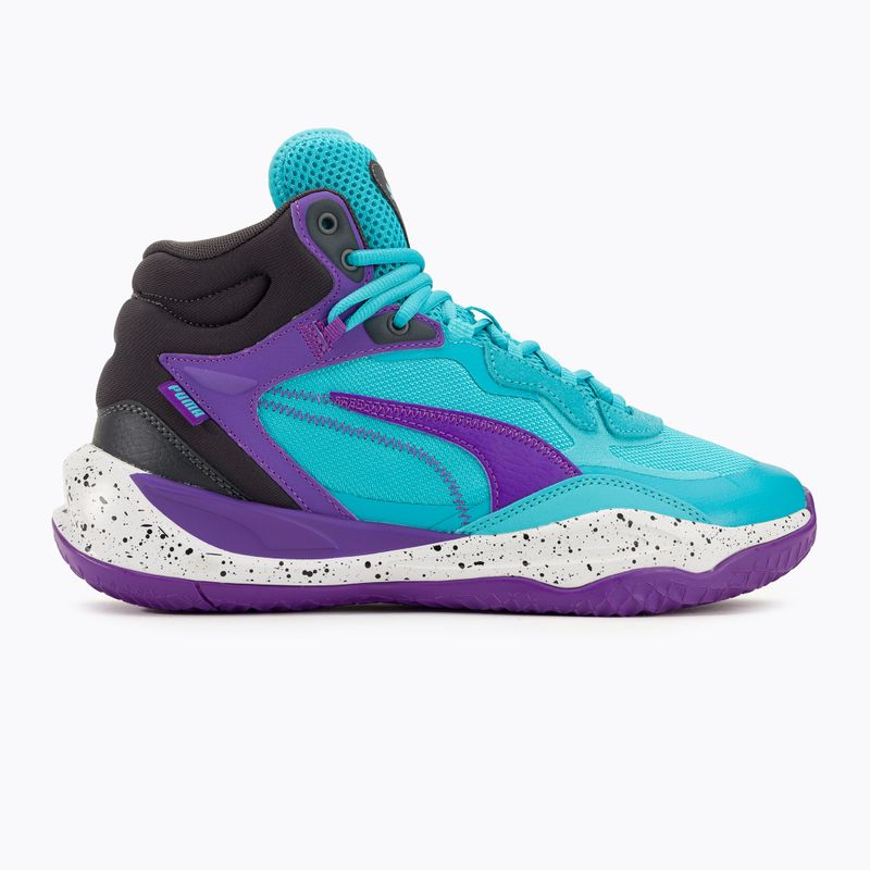 Herren Basketballschuhe PUMA Playmaker Pro Mid lila glimmer/hell aqua/stark grau/weiß 2