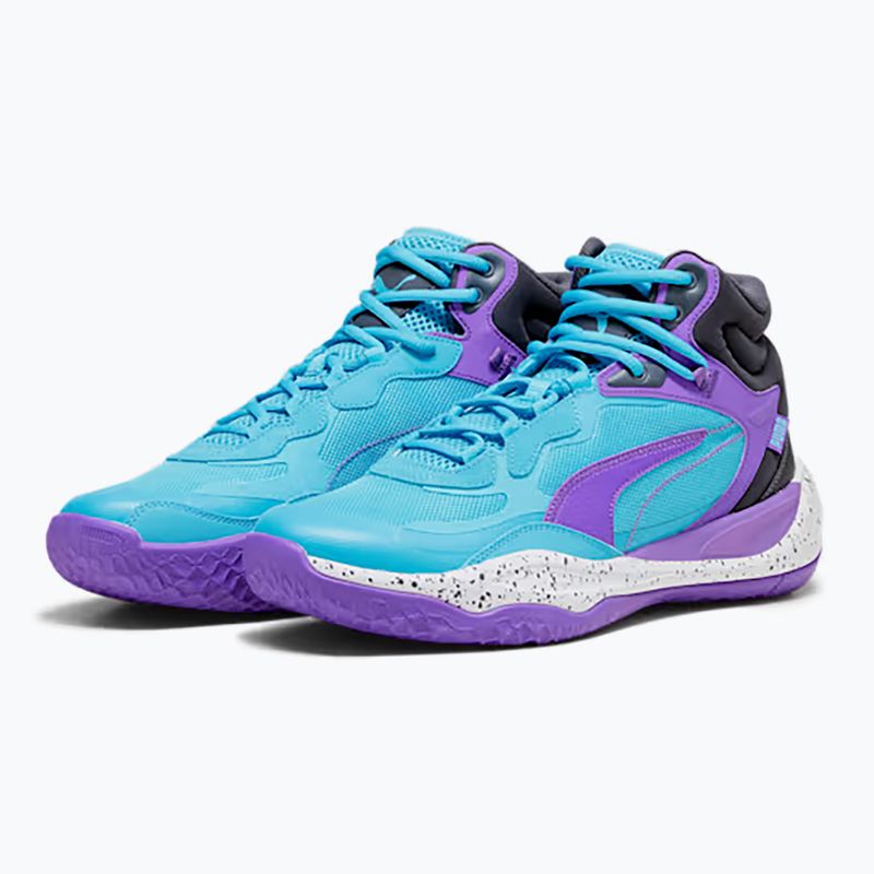 Herren Basketballschuhe PUMA Playmaker Pro Mid lila glimmer/hell aqua/stark grau/weiß 8