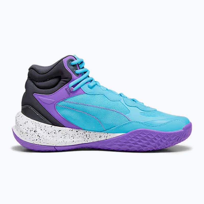 Herren Basketballschuhe PUMA Playmaker Pro Mid lila glimmer/hell aqua/stark grau/weiß 9