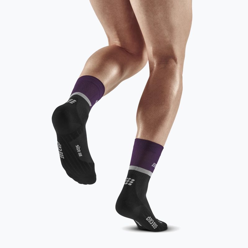 CEP Herren Kompressions-Laufsocken 4.0 Mid Cut violett/schwarz 6