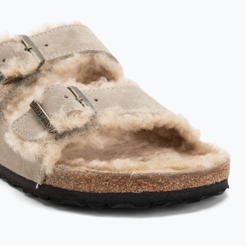 BIRKENSTOCK Arizona Shearling SL Regular taupe flip-flops 7