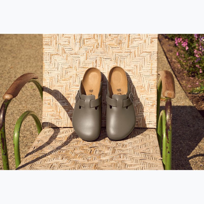 Badeschuhe BIRKENSTOCK Boston NL Regular smooth leather concrete gray 6