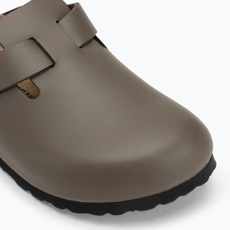 Badeschuhe BIRKENSTOCK Boston NL Narrow smooth leather concrete gray 7