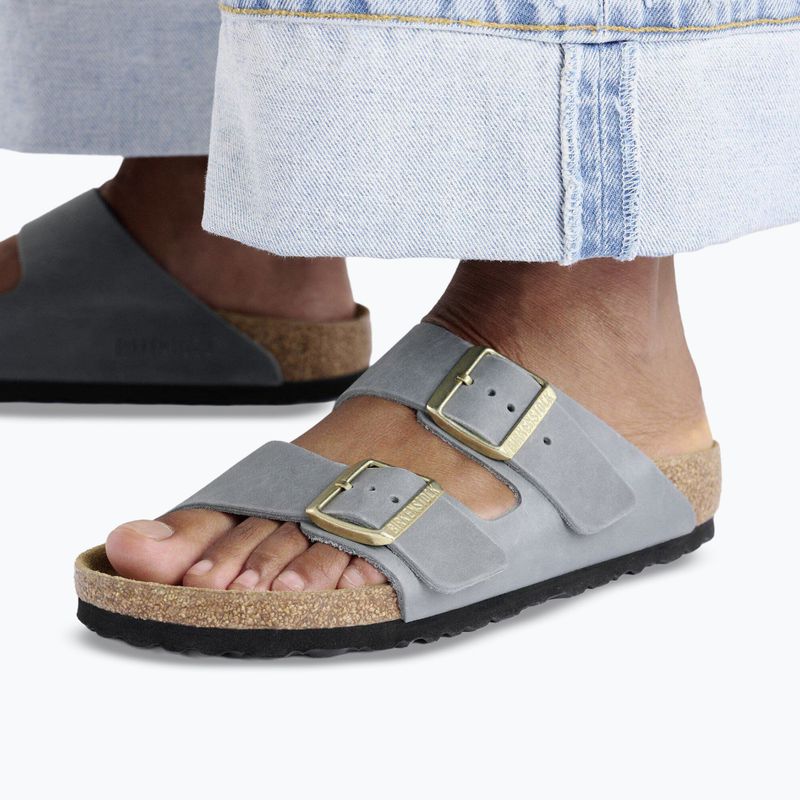 Damen-Pantoletten BIRKENSTOCK Arizona LEOI Narrow basalt gray 10