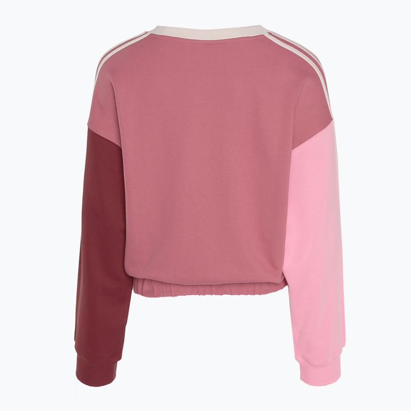 adidas Essentials 3-Stripes Crop Damen Sweatshirt rosa strata/shadow red/bliss pink/wonder quartz 2