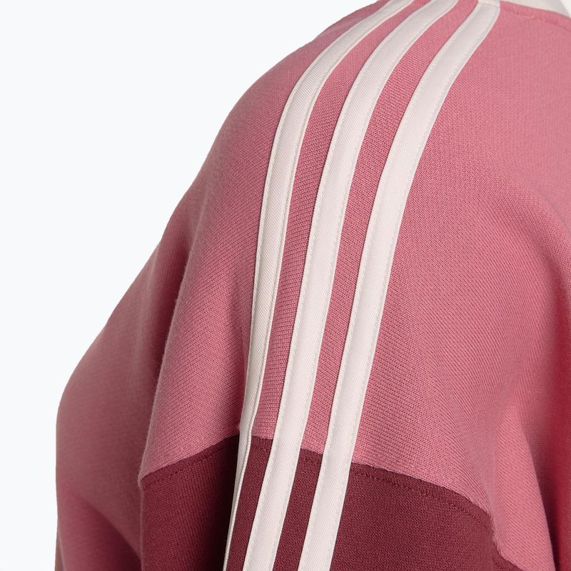 adidas Essentials 3-Stripes Crop Damen Sweatshirt rosa strata/shadow red/bliss pink/wonder quartz 3