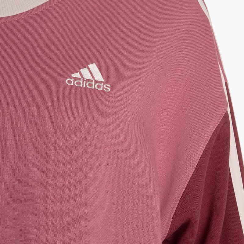 adidas Essentials 3-Stripes Crop Damen Sweatshirt rosa strata/shadow red/bliss pink/wonder quartz 4