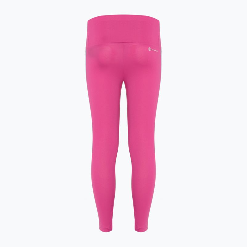 Kinder-Leggings adidas Essentials Aerorady 3-Stripes High Waisted halbtransparent fuchsia/weiß 2