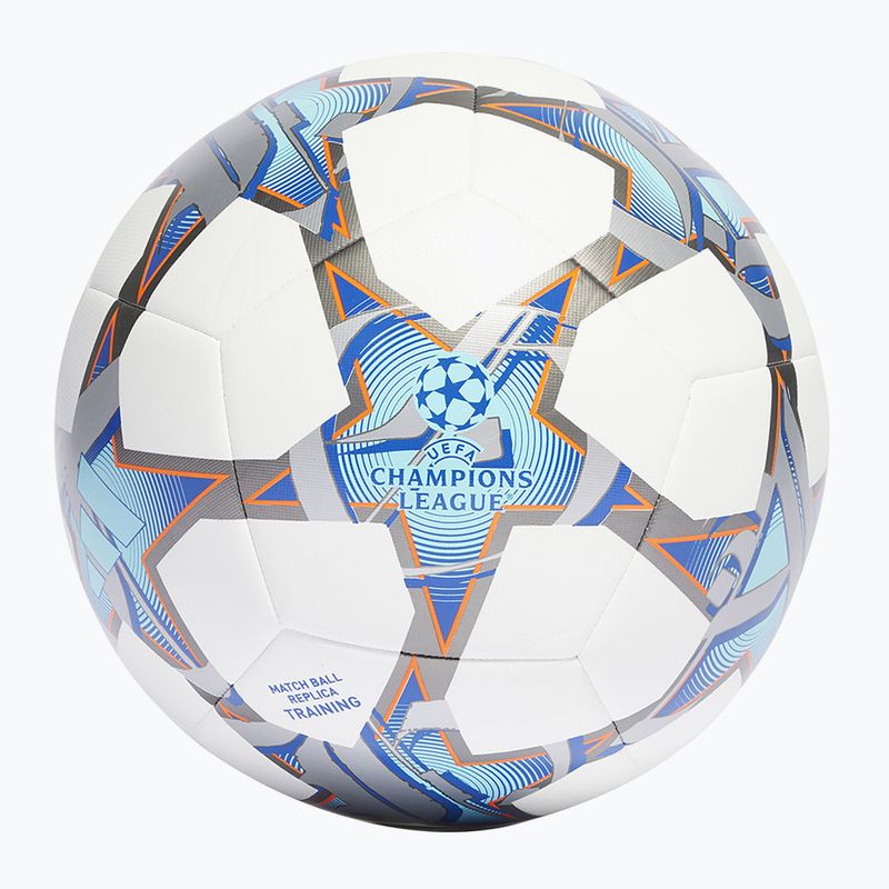 adidas UCL Training Fußball 23/24 weiß/silbermetallic/helles cyan/royal Größe 4