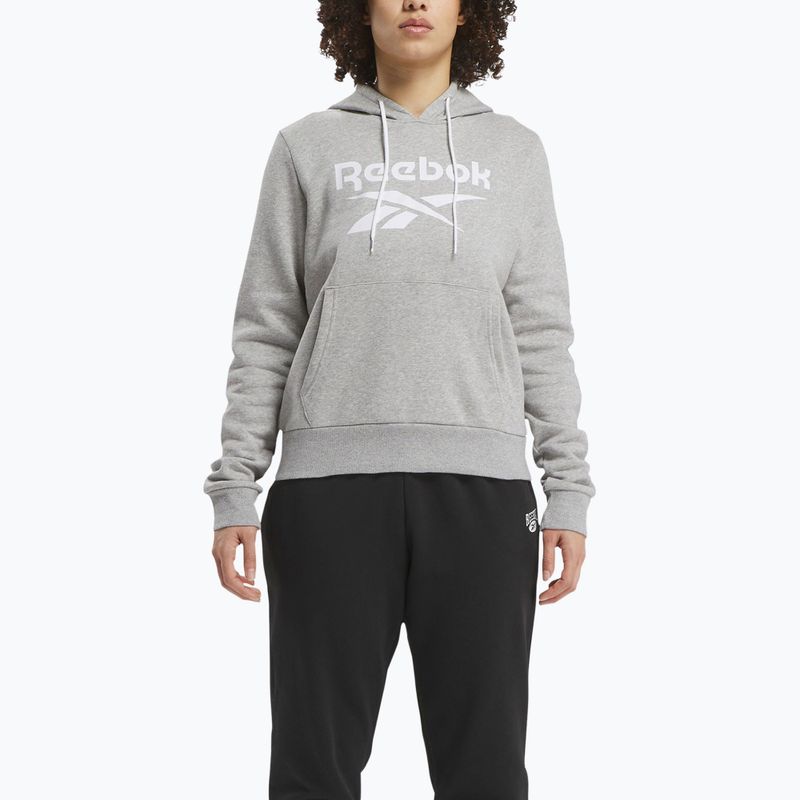Hoodie Sweatshirt Damen Reebok Identity Big Logo Fleece medium grey heather