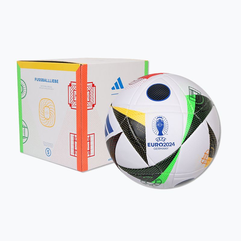 adidas Fußballliebe 2024 Liga Box weiß/schwarz/glow blau Größe 5 Fußball