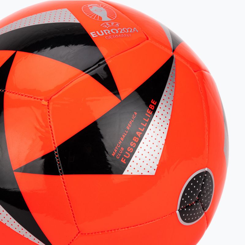 Fußball adidas Fussballiebe Club Euro 2024 solar red/black/silver metallic Größe 4 3