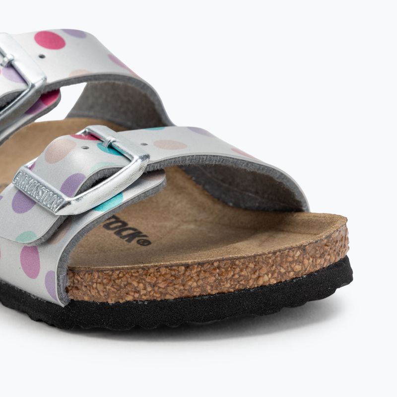 BIRKENSTOCK Kinder-Flip-Flops Arizona BF Narrow electric metallic dots silber 7
