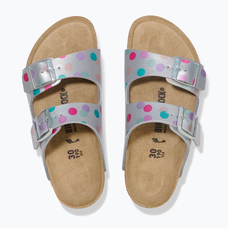 BIRKENSTOCK Kinder-Flip-Flops Arizona BF Narrow electric metallic dots silber 3