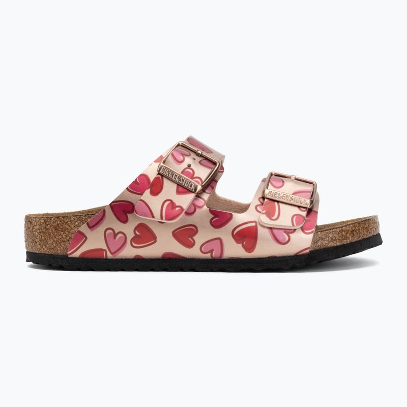 Kinder-Pantoletten BIRKENSTOCK Arizona Birko-Flor Narrow electric metallic copper hearts 2
