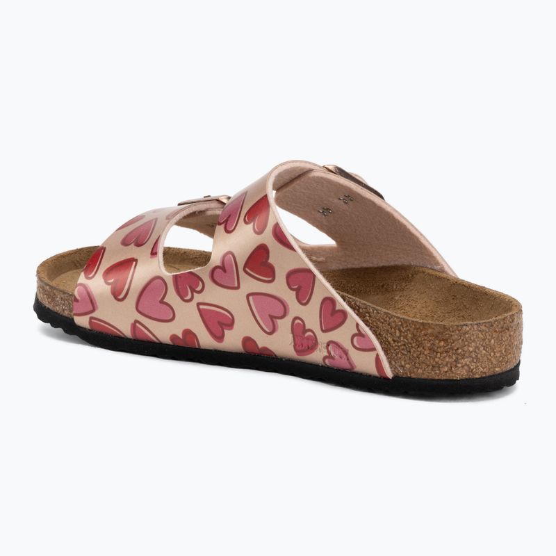 Kinder-Pantoletten BIRKENSTOCK Arizona Birko-Flor Narrow electric metallic copper hearts 3