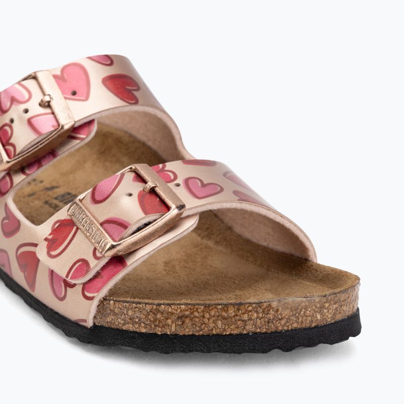 Kinder-Pantoletten BIRKENSTOCK Arizona Birko-Flor Narrow electric metallic copper hearts 7
