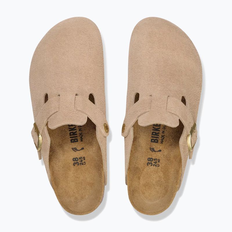 Badelatschen BIRKENSTOCK Boston Suede Leather sandcastle 4