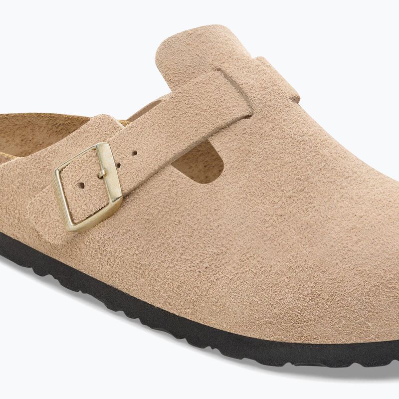 Badelatschen BIRKENSTOCK Boston Suede Leather sandcastle 6