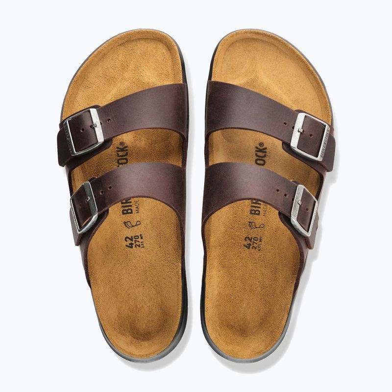 Herren-Badelatschen BIRKENSTOCK Arizona Crosstown Oiled Leather Regular habana/black 4