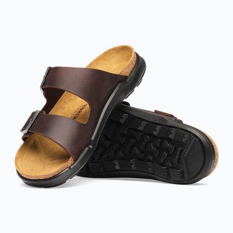 Herren-Badelatschen BIRKENSTOCK Arizona Crosstown Oiled Leather Regular habana/black 5