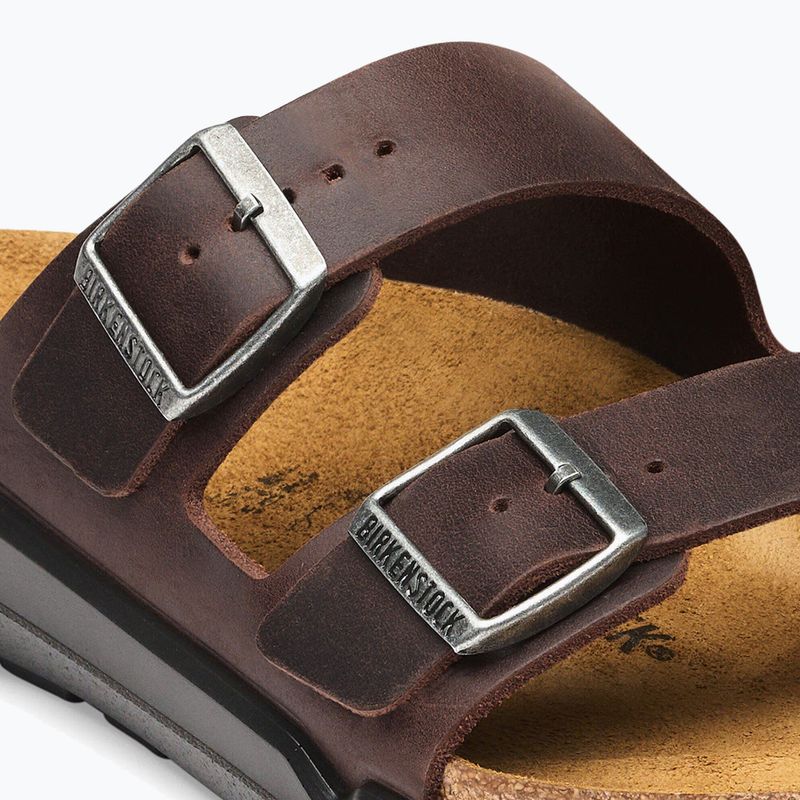 Herren-Badelatschen BIRKENSTOCK Arizona Crosstown Oiled Leather Regular habana/black 6