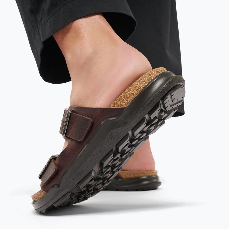 Herren-Badelatschen BIRKENSTOCK Arizona Crosstown Oiled Leather Regular habana/black 9