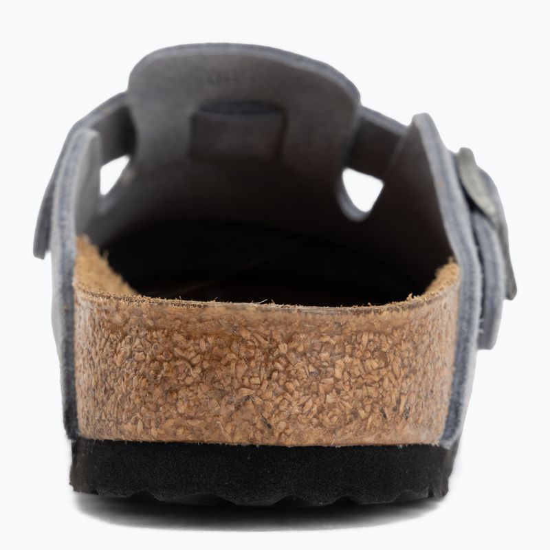 Badelatschen BIRKENSTOCK Boston Suede Leather stone blue 6