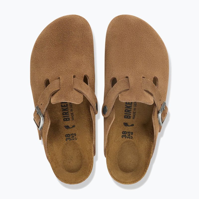 Badelatschen BIRKENSTOCK Boston Suede Leather dark tea 4