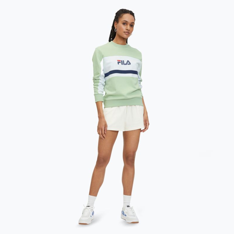 Damen Hoodie Sweatshirt FILA Lishui smoke green/bright white 2