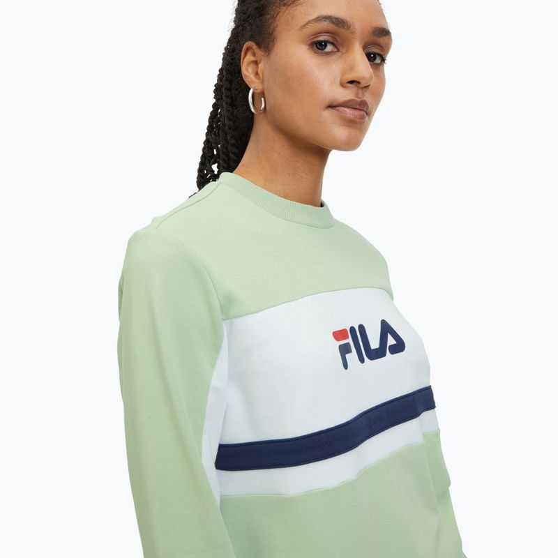 Damen Hoodie Sweatshirt FILA Lishui smoke green/bright white 4