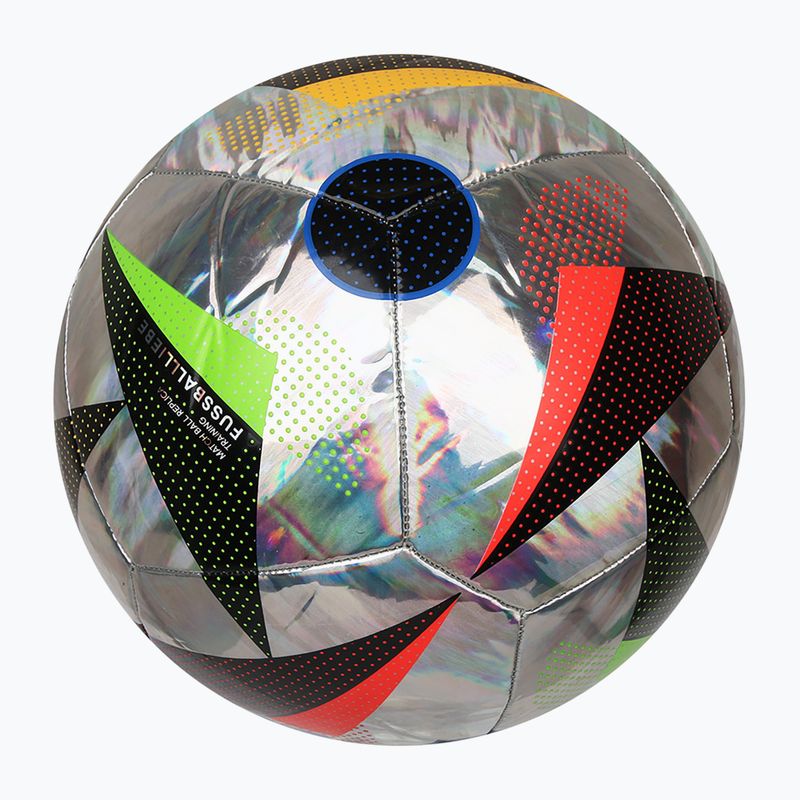 adidas Fußballliebe Training Folie Euro 2024 silber metallic/schwarz/glow blau Größe 5 Fußball