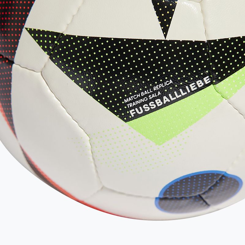 adidas Fussballliebe Training Fußball Sala Euro 2024 weiß/schwarz/glow blau Größe 4