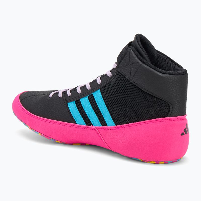 Boxschuhe adidas HVC core black/signal cyan/yellow 3